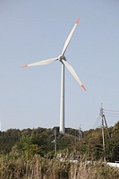 千畳敷のシンボルとなった風力発電装置